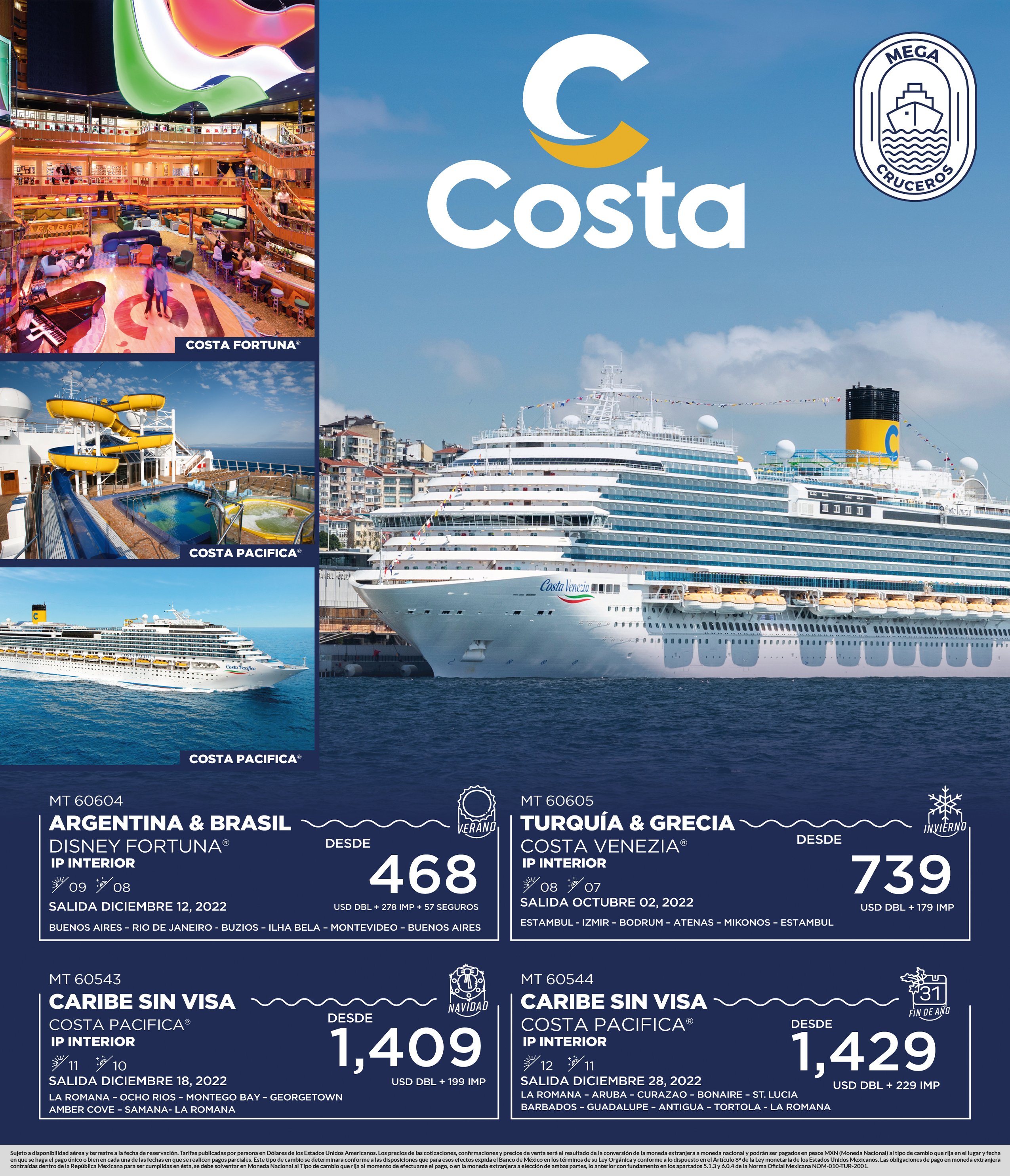 De costa a costa cruceros