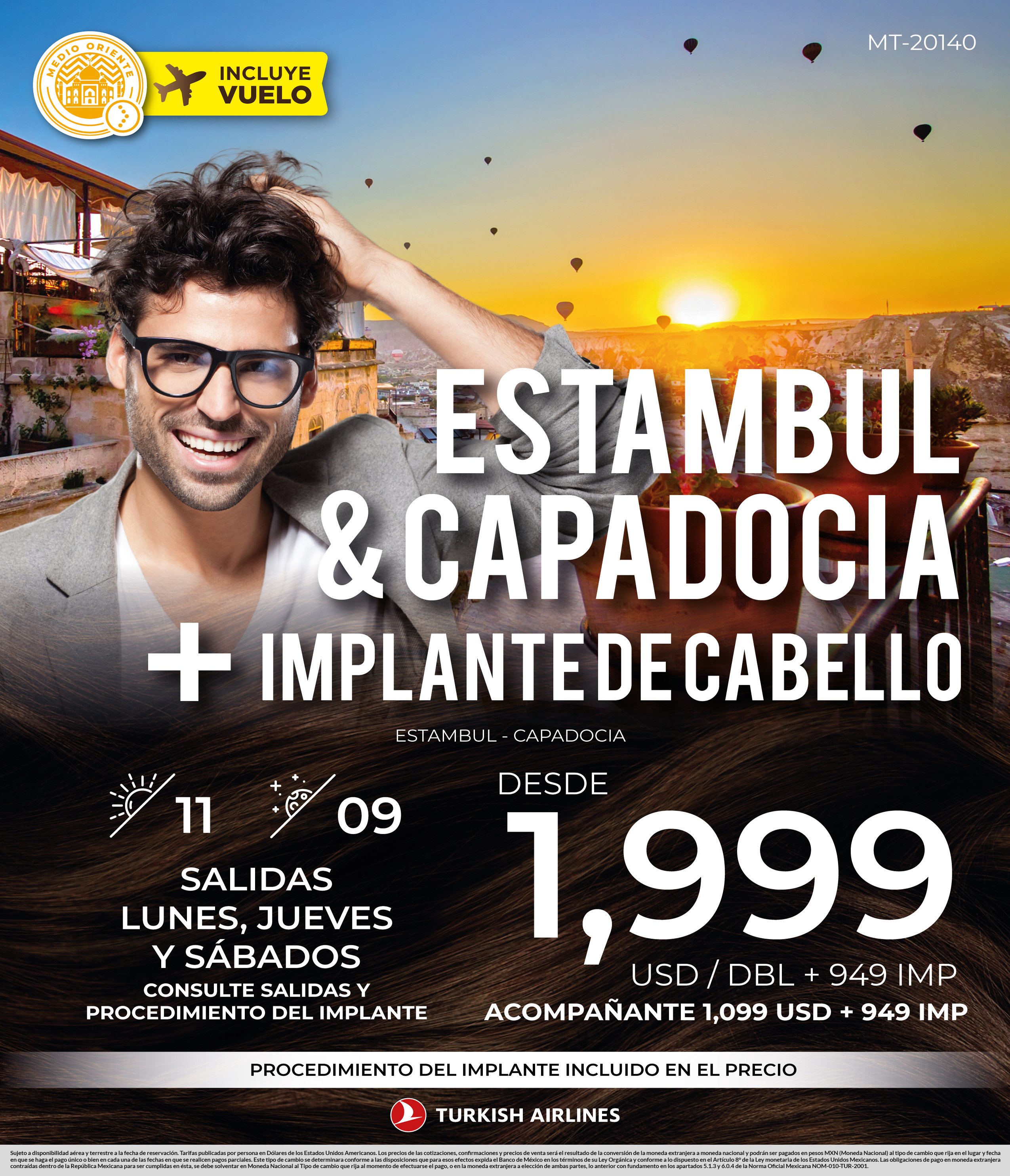 Estambul y capadocia implante de cabello medio oriente