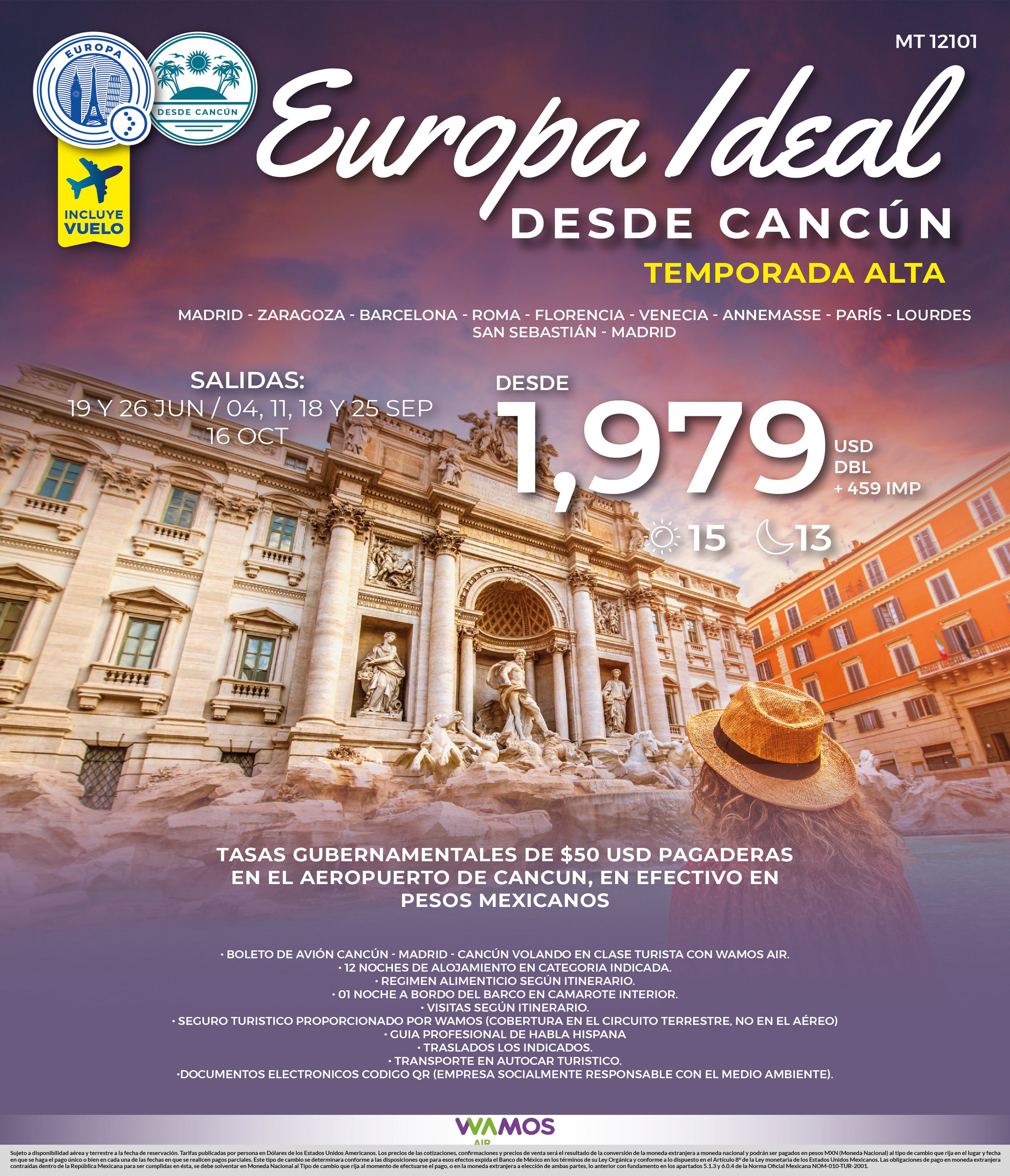 Europa ideal desde cancun temporada alta desde cancun