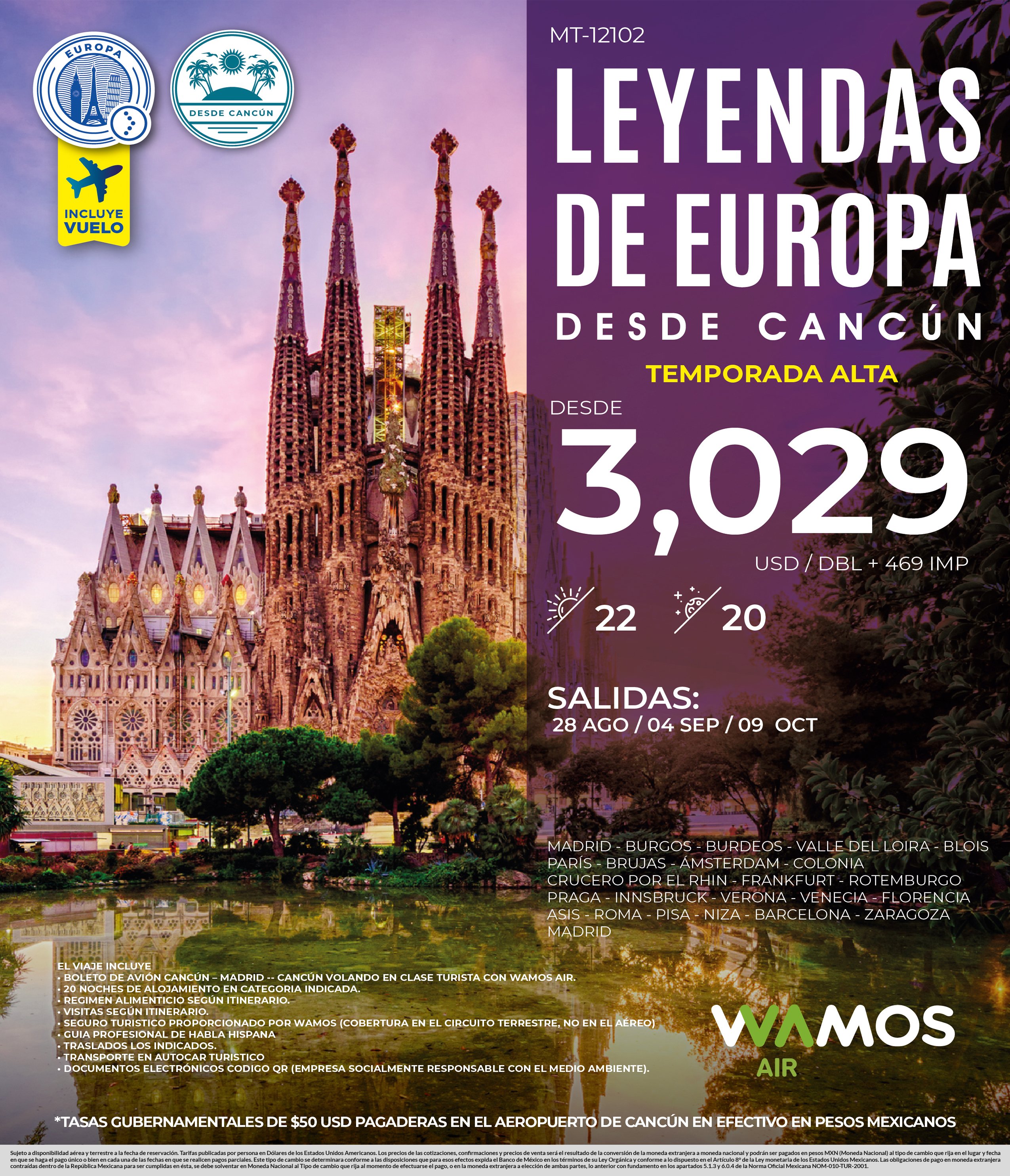 Leyendas de europa desde cancun temporada alta desde cancun