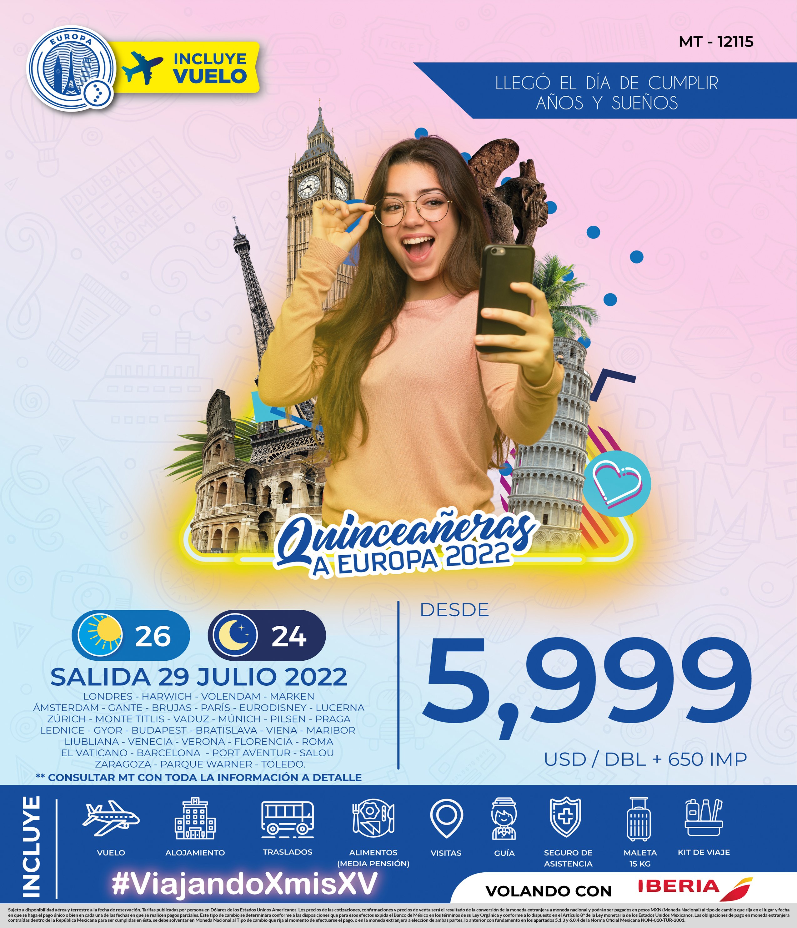 Quinceaneras a Europa 2022