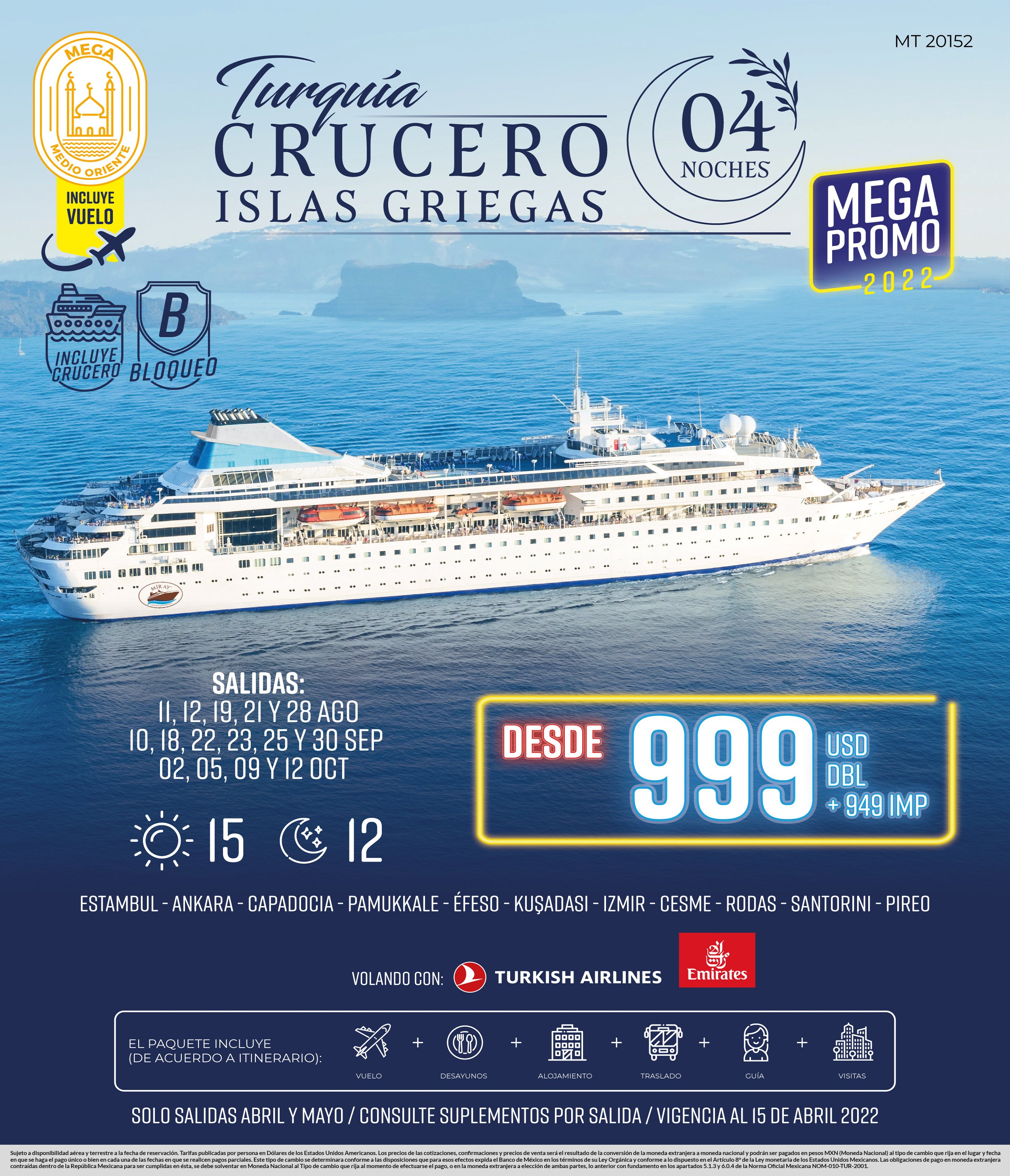 Turquia con islas griegas en crucero de 4 noches medio oriente