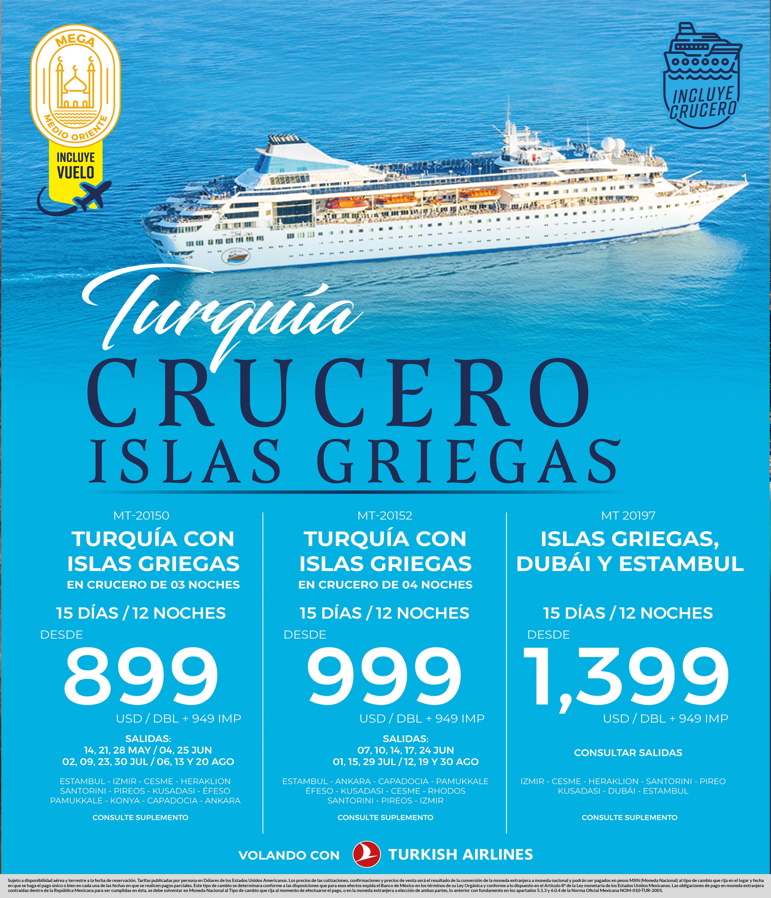 Turquia crucero islas griegas medio oriente