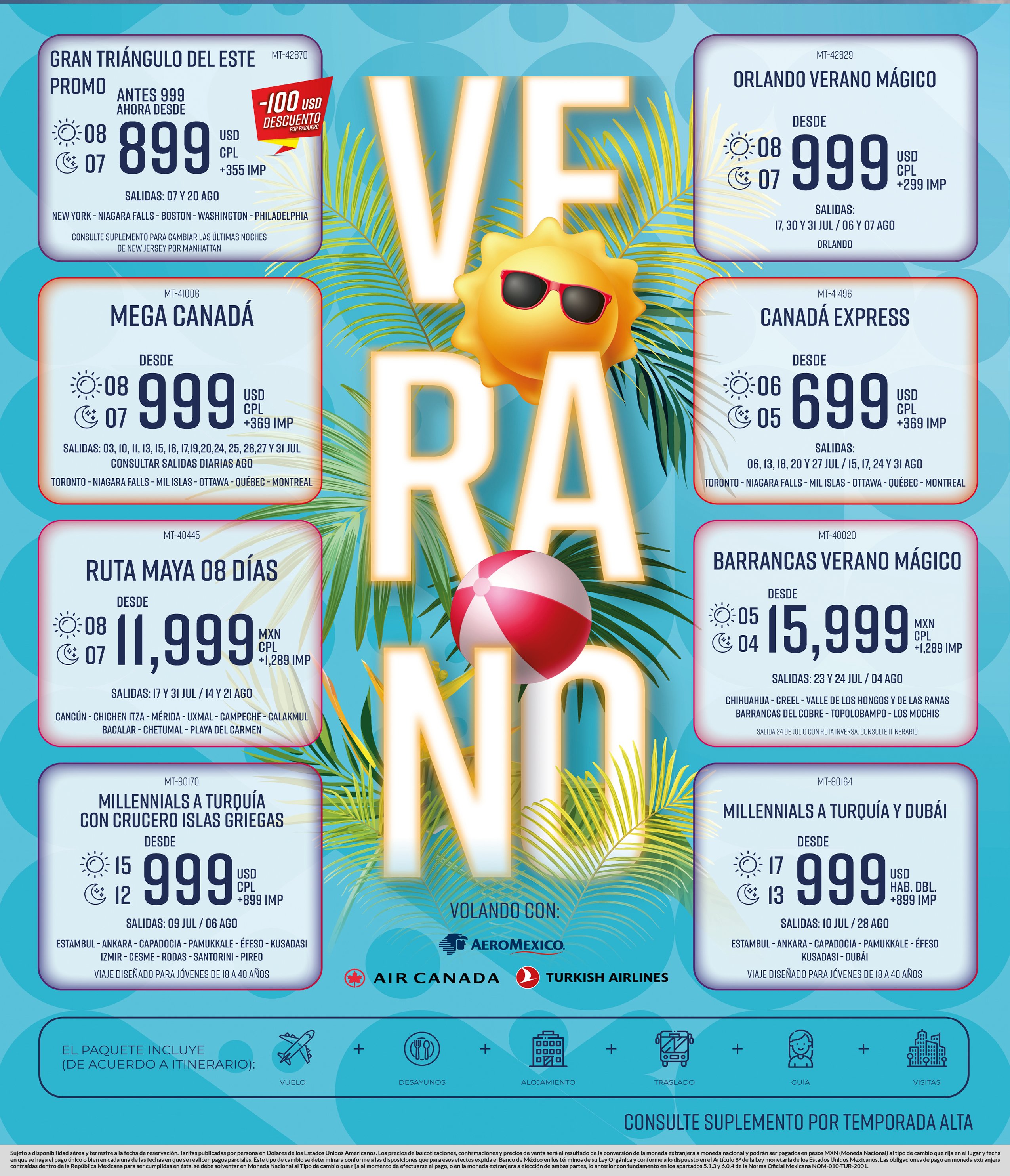 Verano con aeromexico air canada y turkish verano